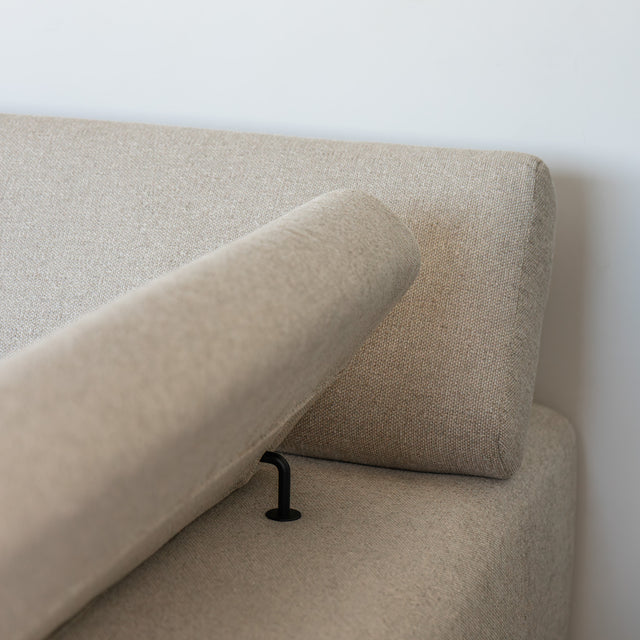 Sectionnel inclinable Léandre en tissu greige