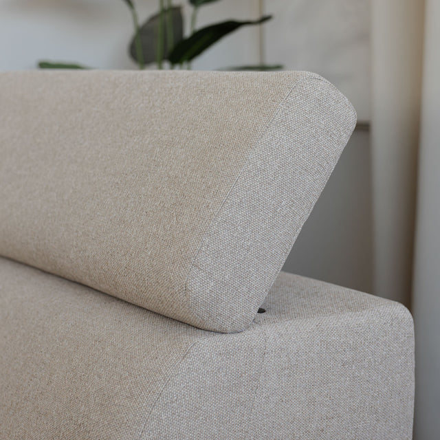 Sectionnel inclinable Léandre en tissu greige