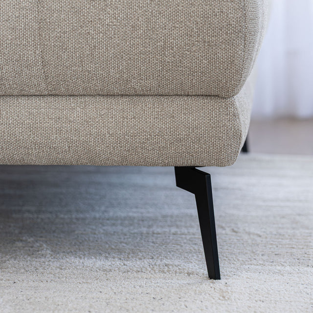 Sectionnel inclinable Léandre en tissu greige