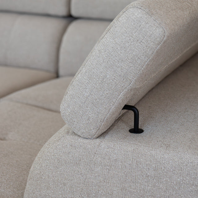 Sectionnel inclinable Léandre en tissu greige