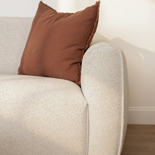Milo Modular sofa in cream and burgundy fabric