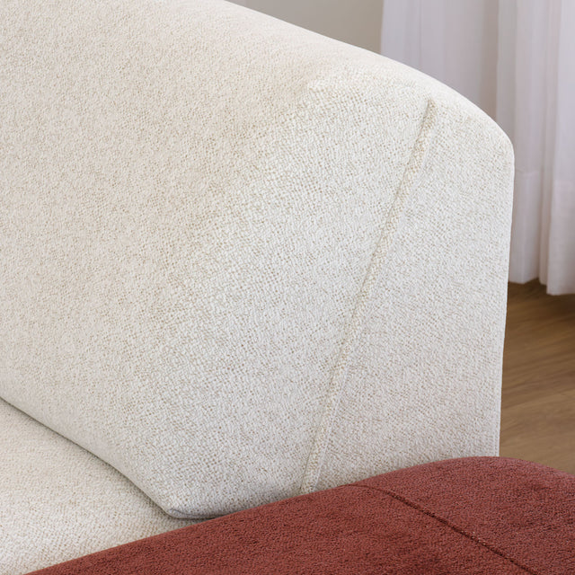 Milo Modular sofa in cream and burgundy fabric