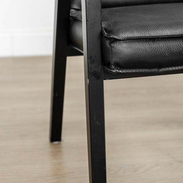 Set of 4 black vegan leather dining chairs - Panama