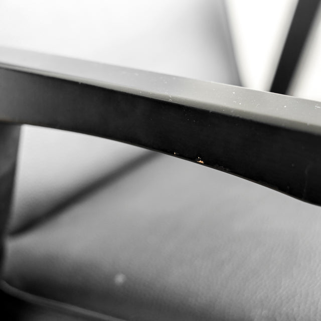 Set of 4 black vegan leather dining chairs - Panama