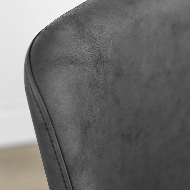 Black vegan leather dining chair - Odile