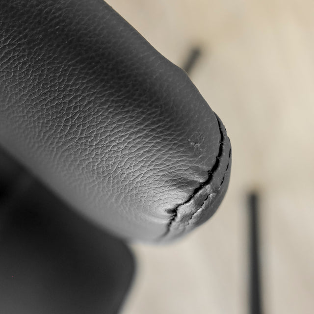 Ensemble de 2 chaises de cuisine en cuir végane noir - Mcgill