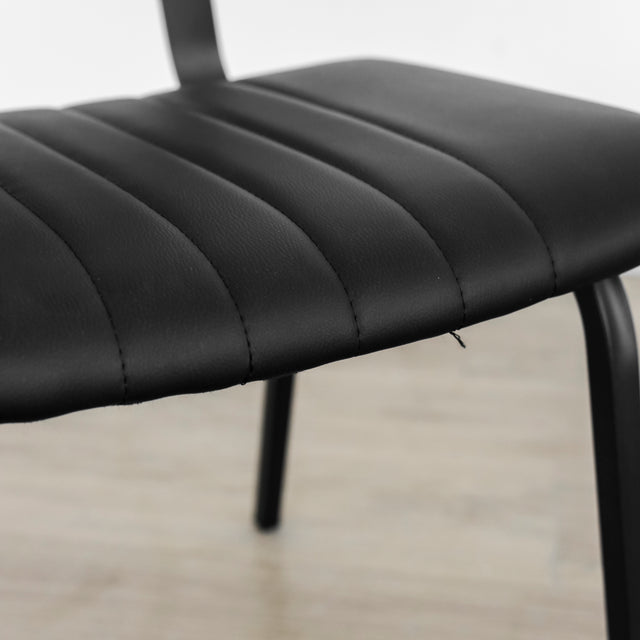 Chaise de cuisine en cuir végane noir - Mcgill