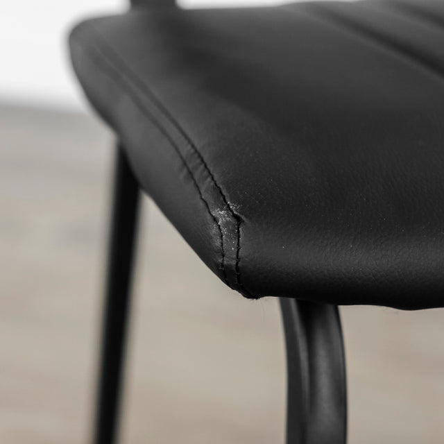 Chaise de cuisine en cuir végane noir - Mcgill