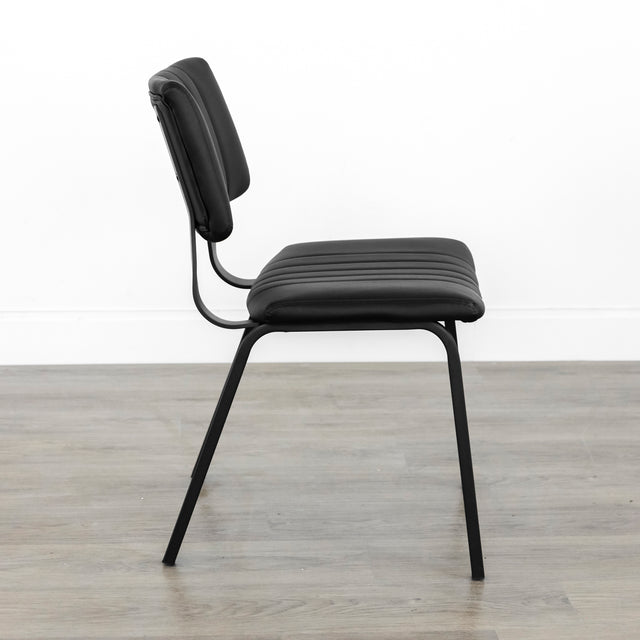 Chaise de cuisine en cuir végane noir - Mcgill