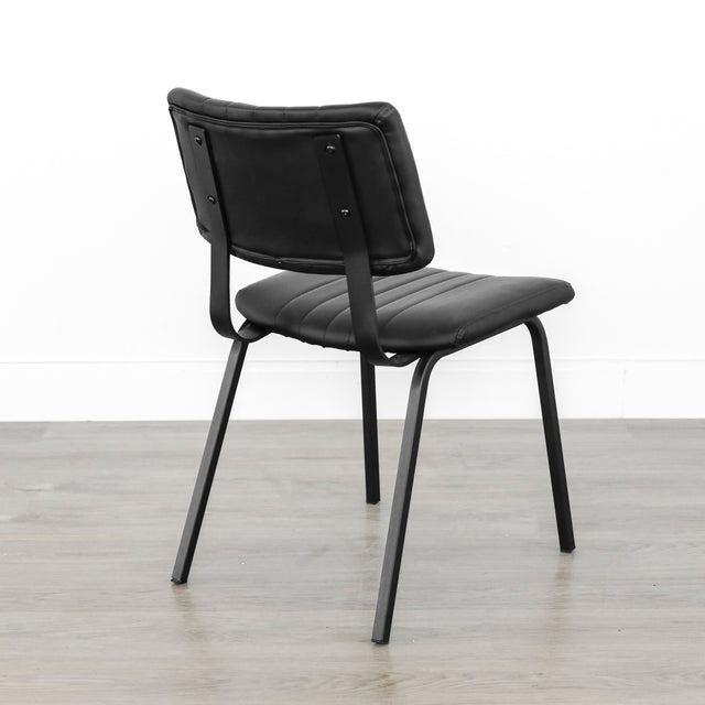 Chaise de cuisine en cuir végane noir - Mcgill