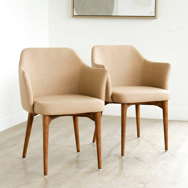 Ensemble de 2 chaises de cuisine tan - Oscar