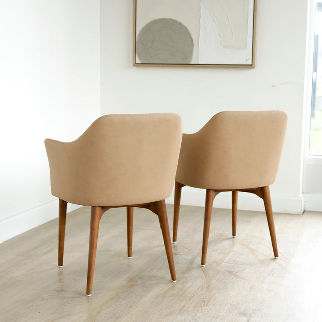 Set of 2 tan dining chairs - Oscar