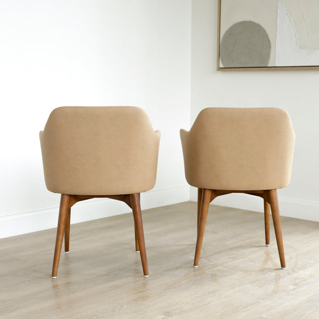 Set of 2 tan dining chairs - Oscar
