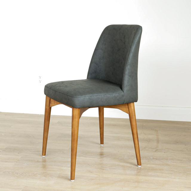 Chaise de cuisine en cuir végane noir - Odile