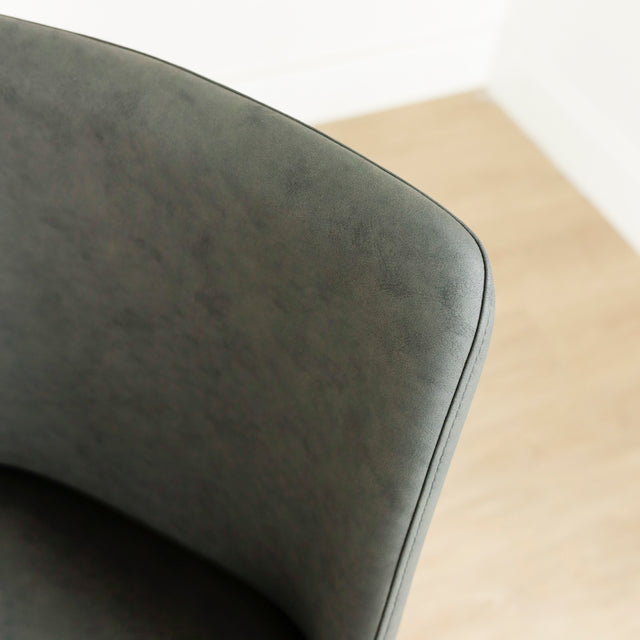 Chaise de cuisine en cuir végane noir - Odile