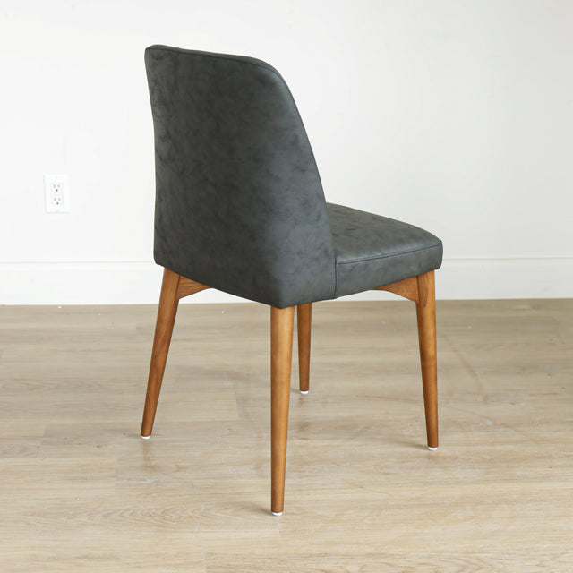 Chaise de cuisine en cuir végane noir - Odile