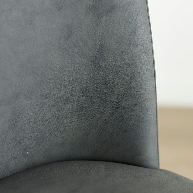 Chaise de cuisine en cuir végane noir - Odile