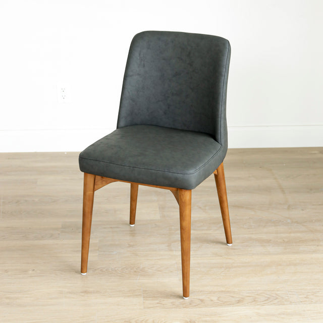 Chaise de cuisine en cuir végane noir - Odile