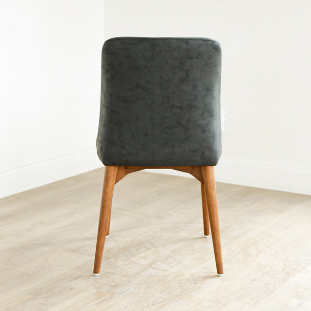 Chaise de cuisine en cuir végane noir - Odile