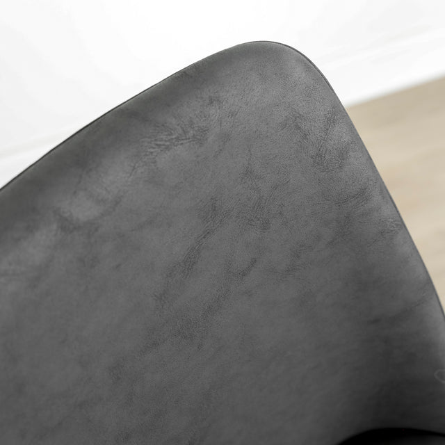 Ensemble de 2 chaises de cuisine en cuir végane noir - Odile