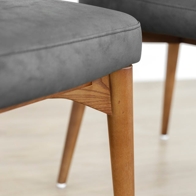 Ensemble de 2 chaises de cuisine en cuir végane noir - Odile