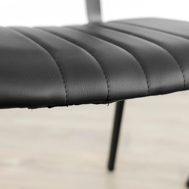 Ensemble de 2 chaises de cuisine en cuir végane noir - Mcgill