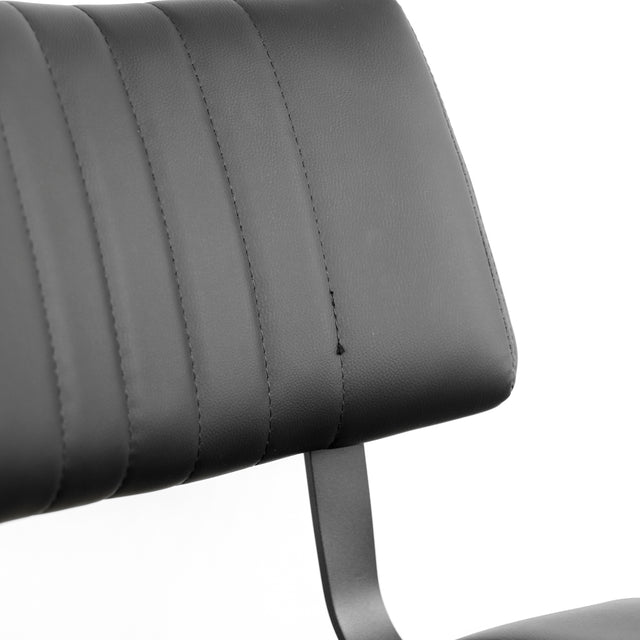 Ensemble de 2 chaises de cuisine en cuir végane noir - Mcgill