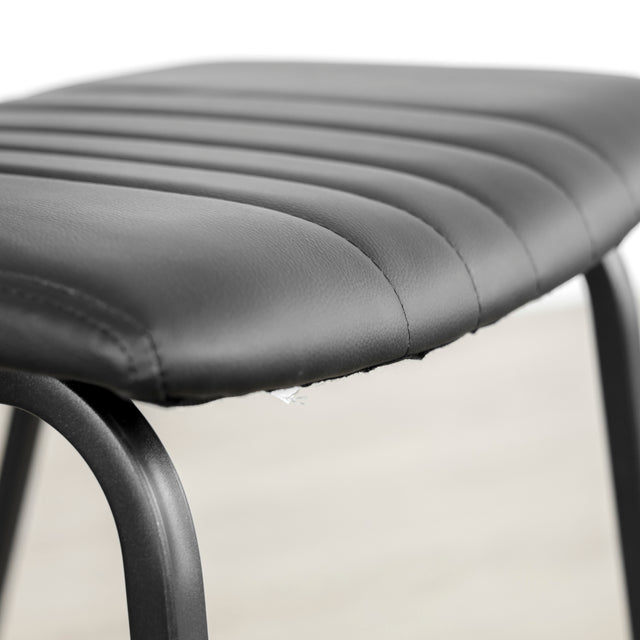 Ensemble de 2 chaises de cuisine en cuir végane noir - Mcgill