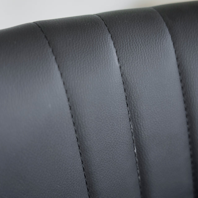 Ensemble de 2 chaises de cuisine en cuir végane noir - Mcgill