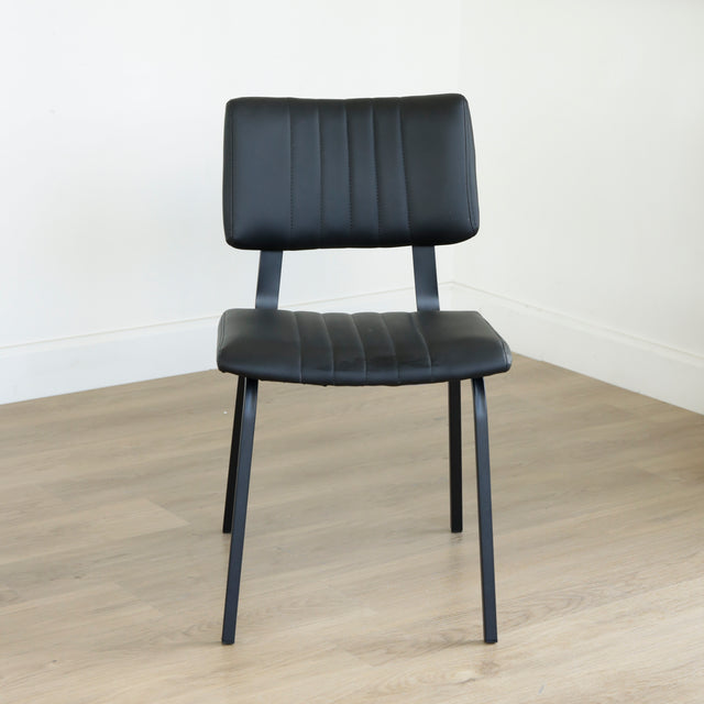 Chaise de cuisine en cuir végane noir - Mcgill