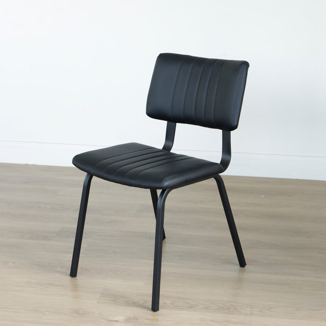 Chaise de cuisine en cuir végane noir - Mcgill