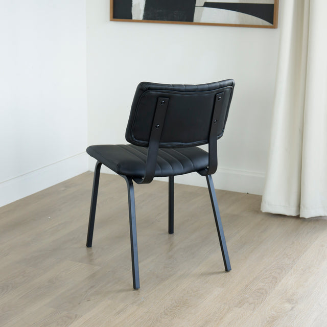 Chaise de cuisine en cuir végane noir - Mcgill