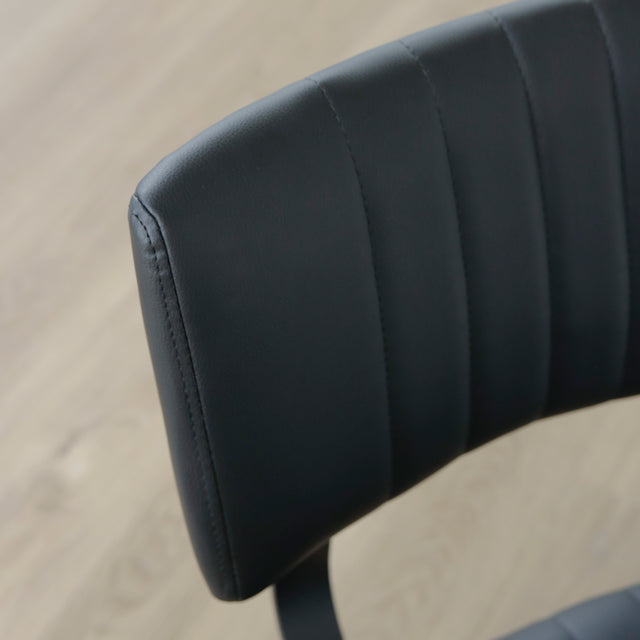 Chaise de cuisine en cuir végane noir - Mcgill