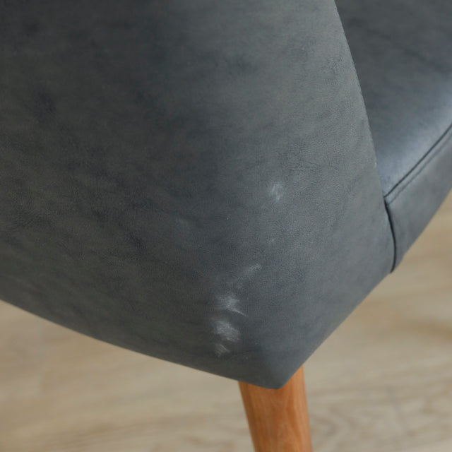 Ensemble de 2 chaises de cuisine en cuir végane noir - Odile