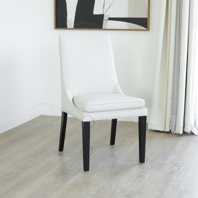 Chaise de cuisine en cuir végane crème - SINATRA