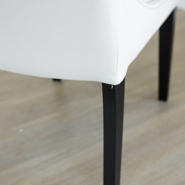 Chaise de cuisine en cuir végane crème - SINATRA