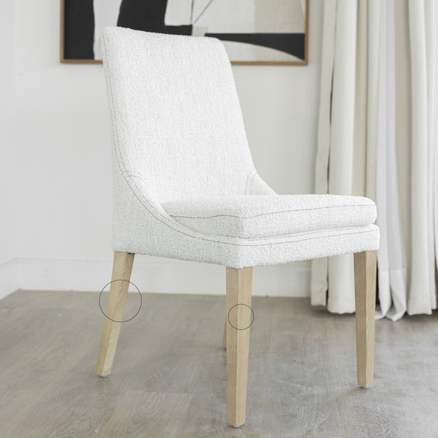 Chaise de cuisine en tissu bouclé ivoire - SINATRA