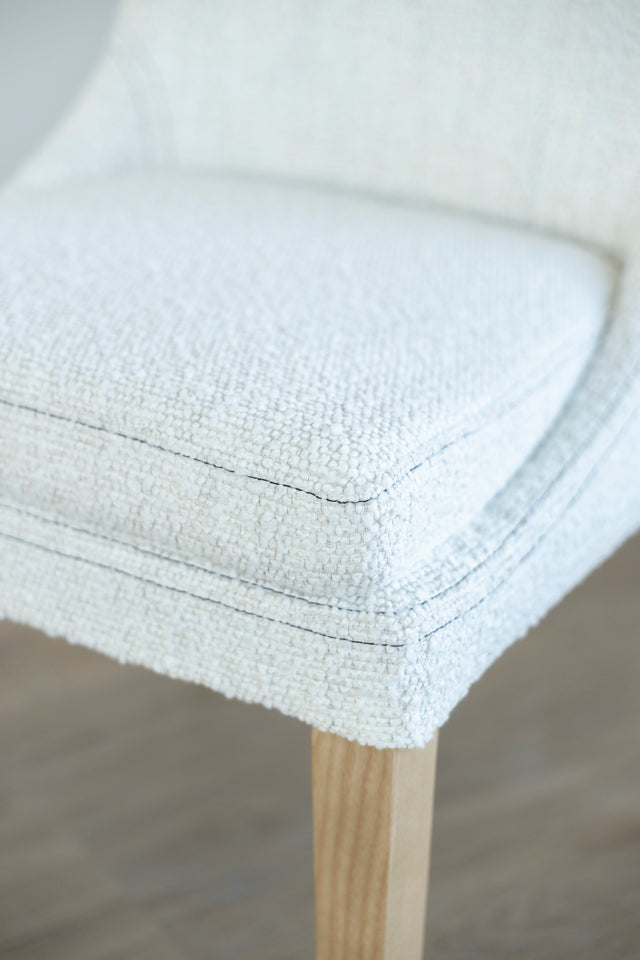 Chaise de cuisine en tissu bouclé ivoire - SINATRA