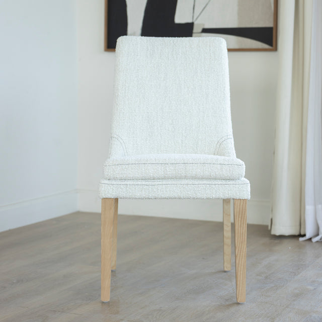 Chaise de cuisine en tissu bouclé ivoire - SINATRA