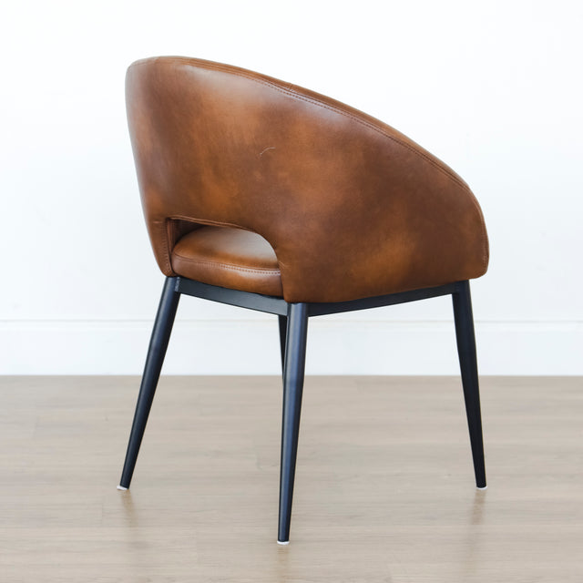 Chaise de salle à manger en cuir végane cognac - Madison