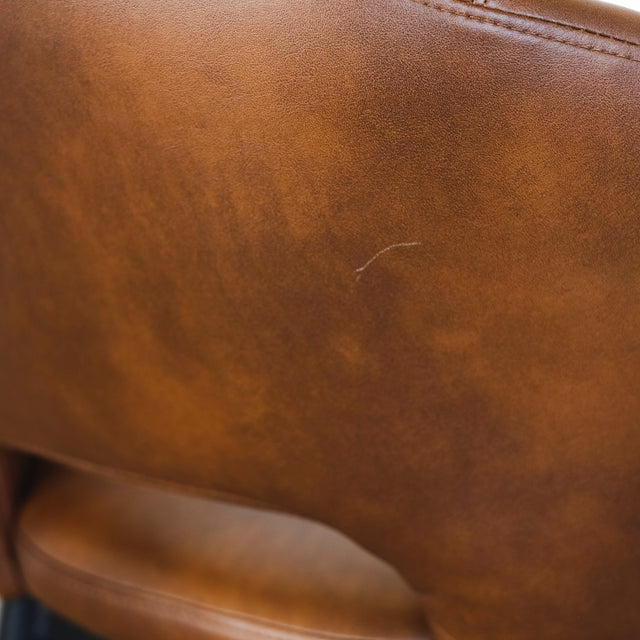 Chaise de salle à manger en cuir végane cognac - Madison