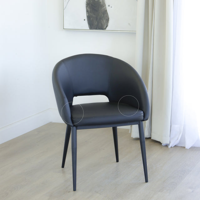 Chaise de salle à manger en cuir végane noir - Madison
