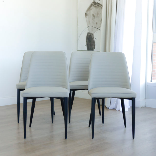 Ensemble de chaises de cuisine en cuir taupe - Alice