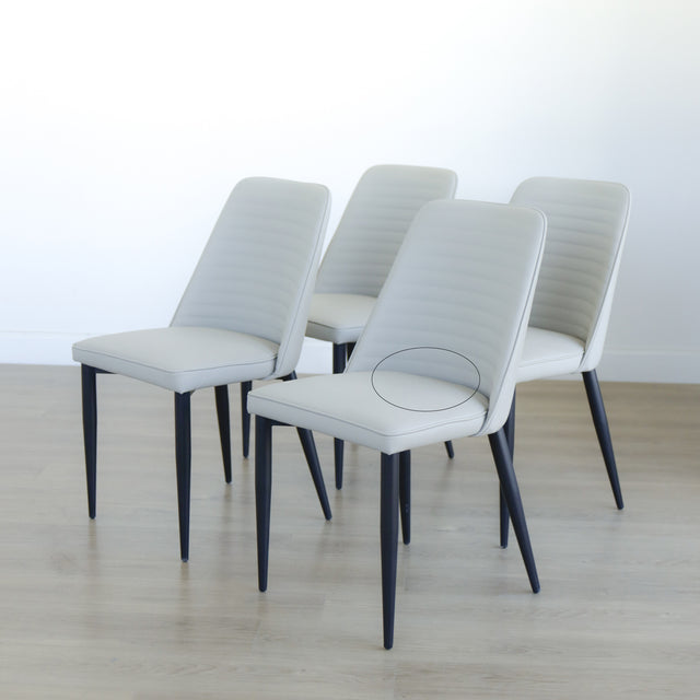 Ensemble de chaises de cuisine en cuir taupe - Alice