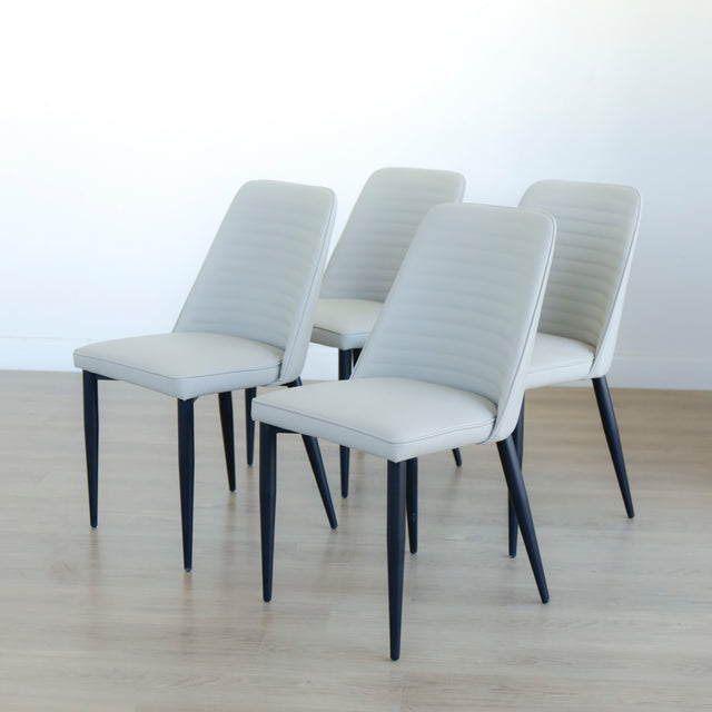 Ensemble de chaises de cuisine en cuir taupe - Alice