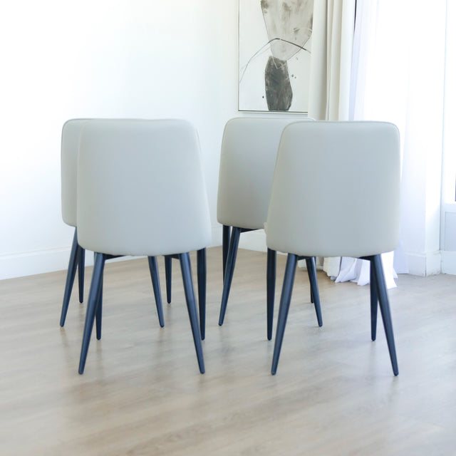 Ensemble de chaises de cuisine en cuir taupe - Alice