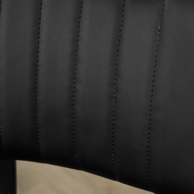 Ensemble de 2 chaises de cuisine en cuir végane noir - Mcgill