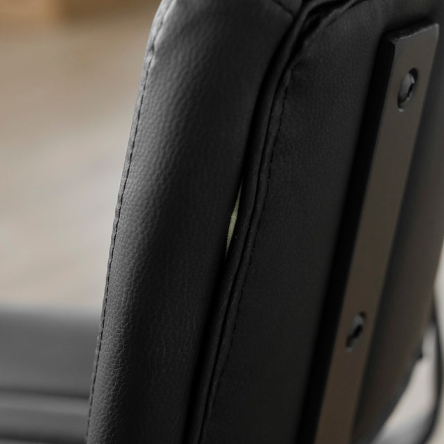 Ensemble de 2 chaises de cuisine en cuir végane noir - Mcgill