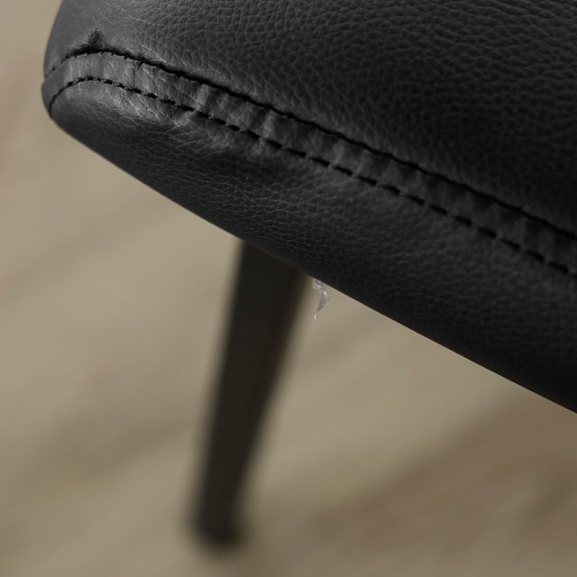 Ensemble de 2 chaises de cuisine en cuir végane noir - Mcgill