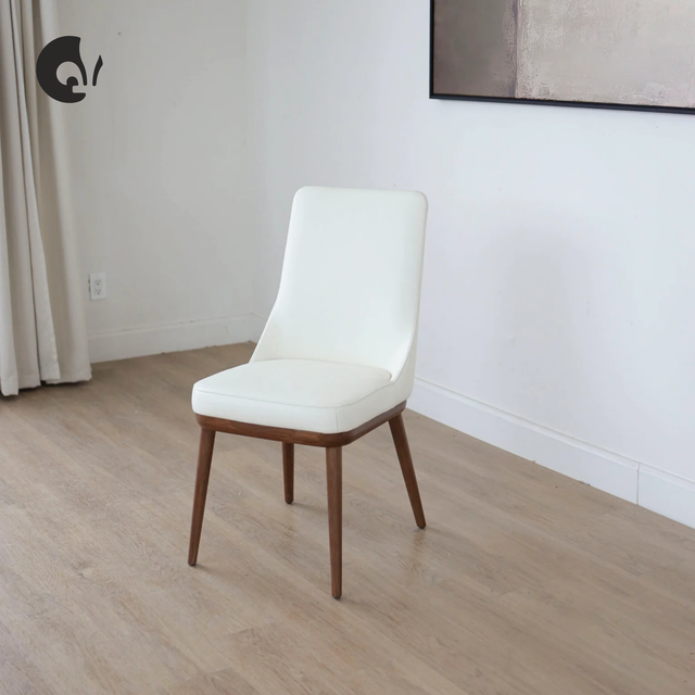 Chaise de cuisine en cuir blanc - Iris